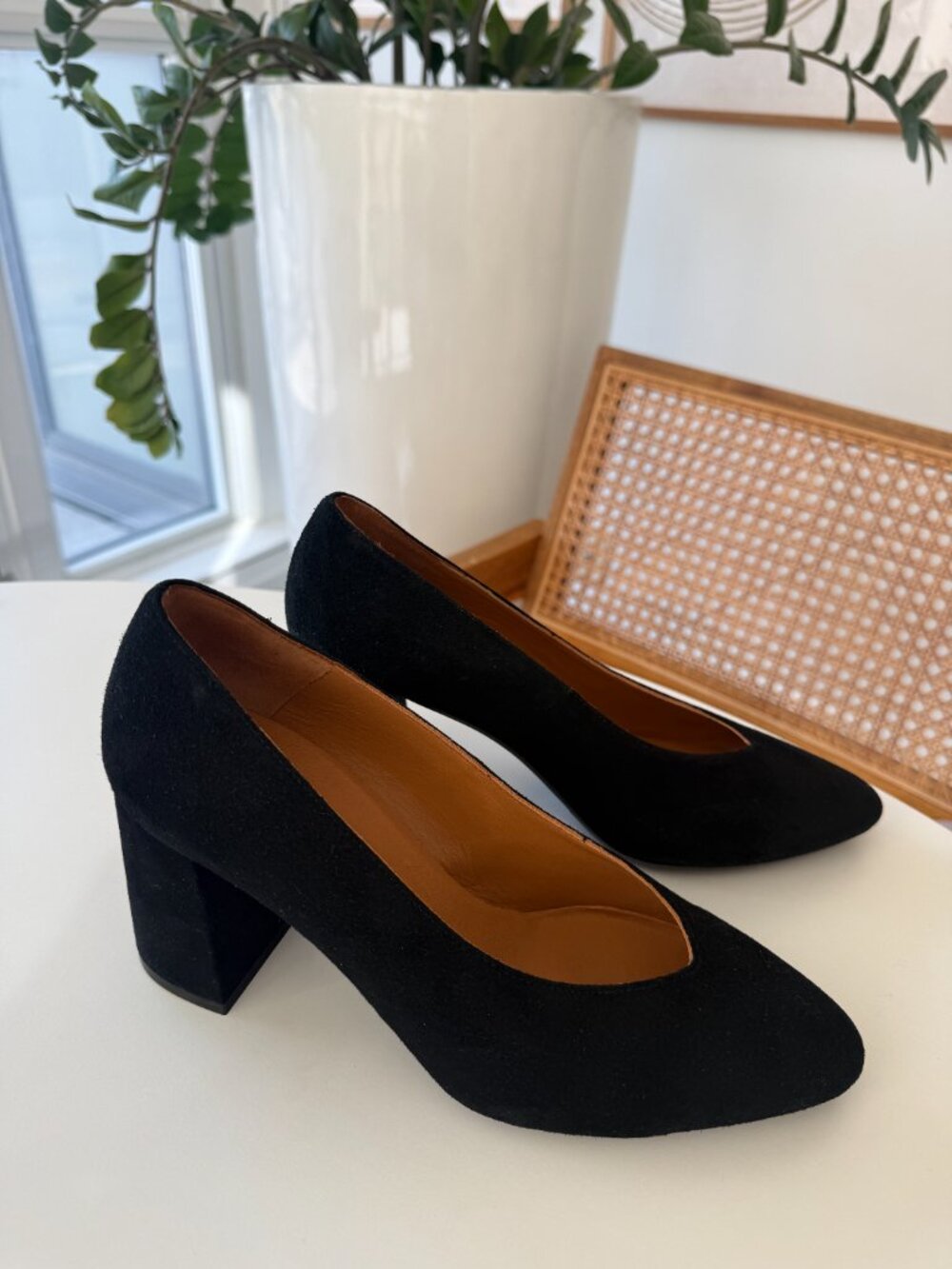 Black Suede Sezane Alice Heels Size 8
